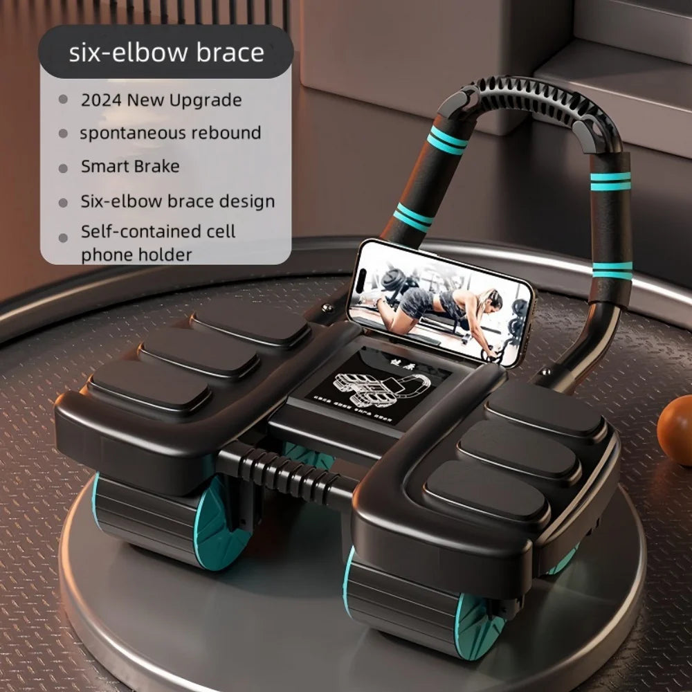 Abdominal Wheel Exerciser Six Elbow Design Slider Abdominal Workout Wheel Automatic Rebound Antislip Home Gym Fitness Equipment